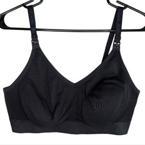 Bravado Women's Large Black Adjustable Wireless Unpadded Bra